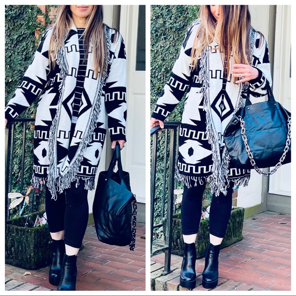 Made in Italy most Fabulous fringe sweater jacket Boho cardigan - Picture 7 of 7